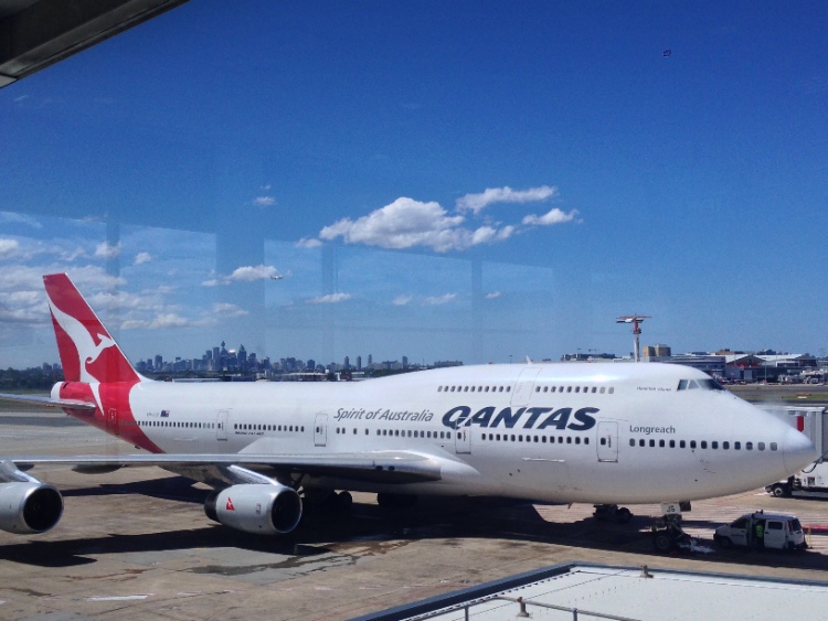Qantas 747 at Sydney Airport
