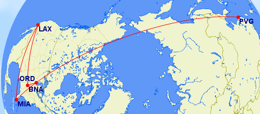 LAX-PVG Routing